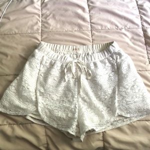 White lacy hollister shorts